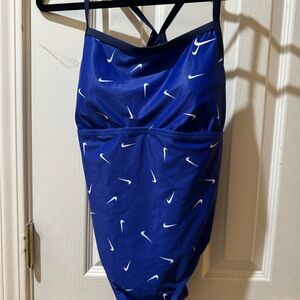 NWT Nike Women's Color Surge Powerback One Piece Swimsuit pacific blue size L